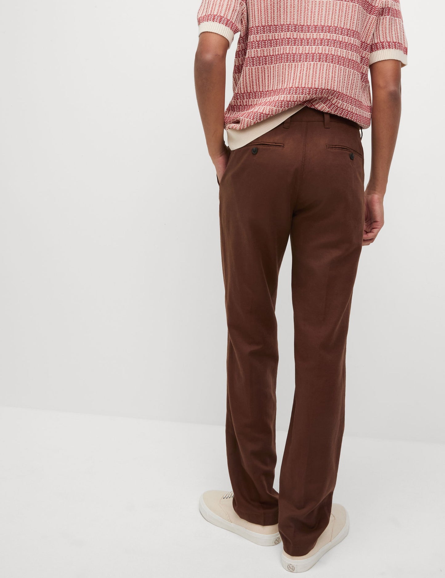 Regular Fit Keten Karışımlı Chino