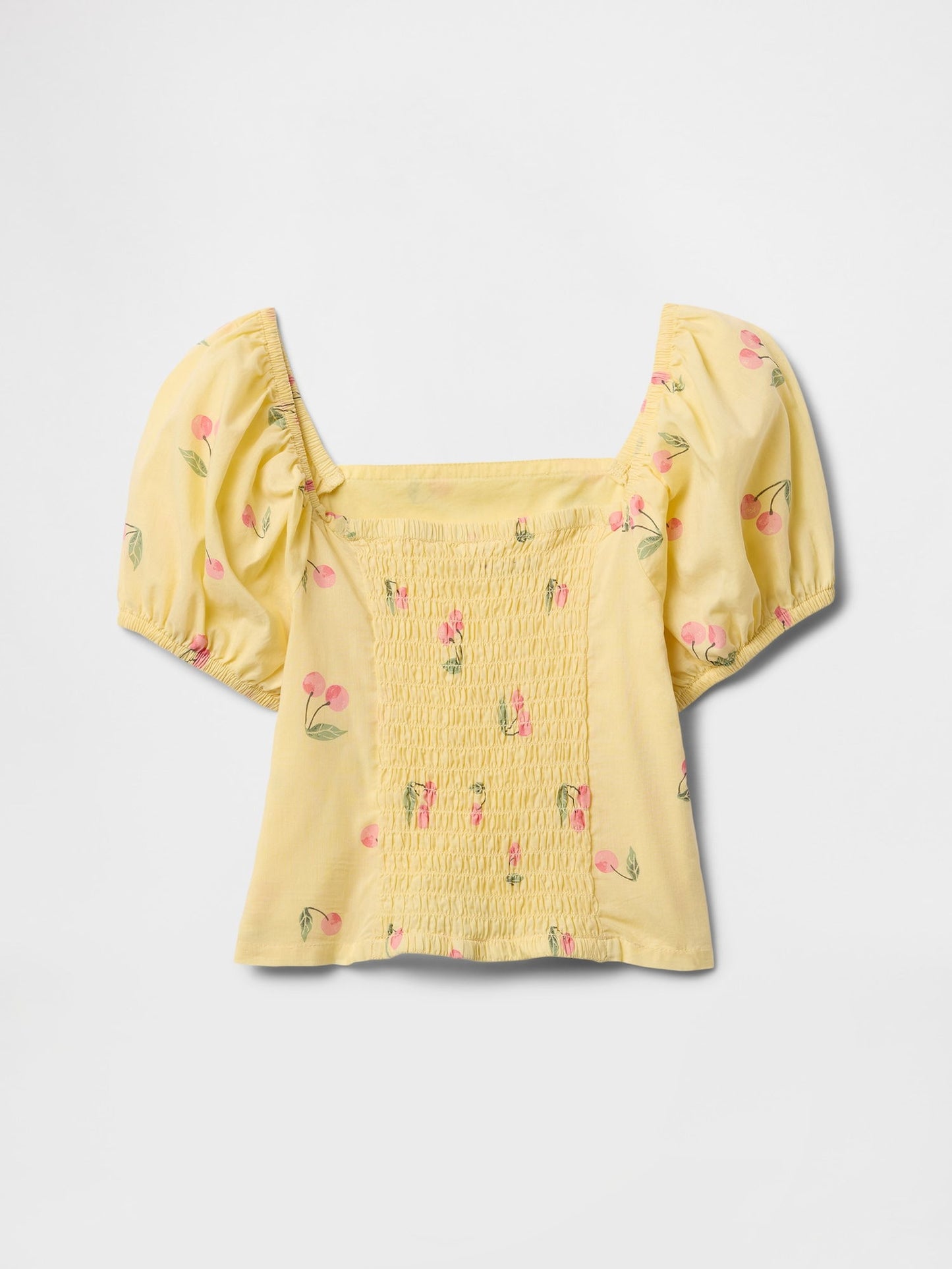 Sarı Kare Yaka Desenli T-shirt