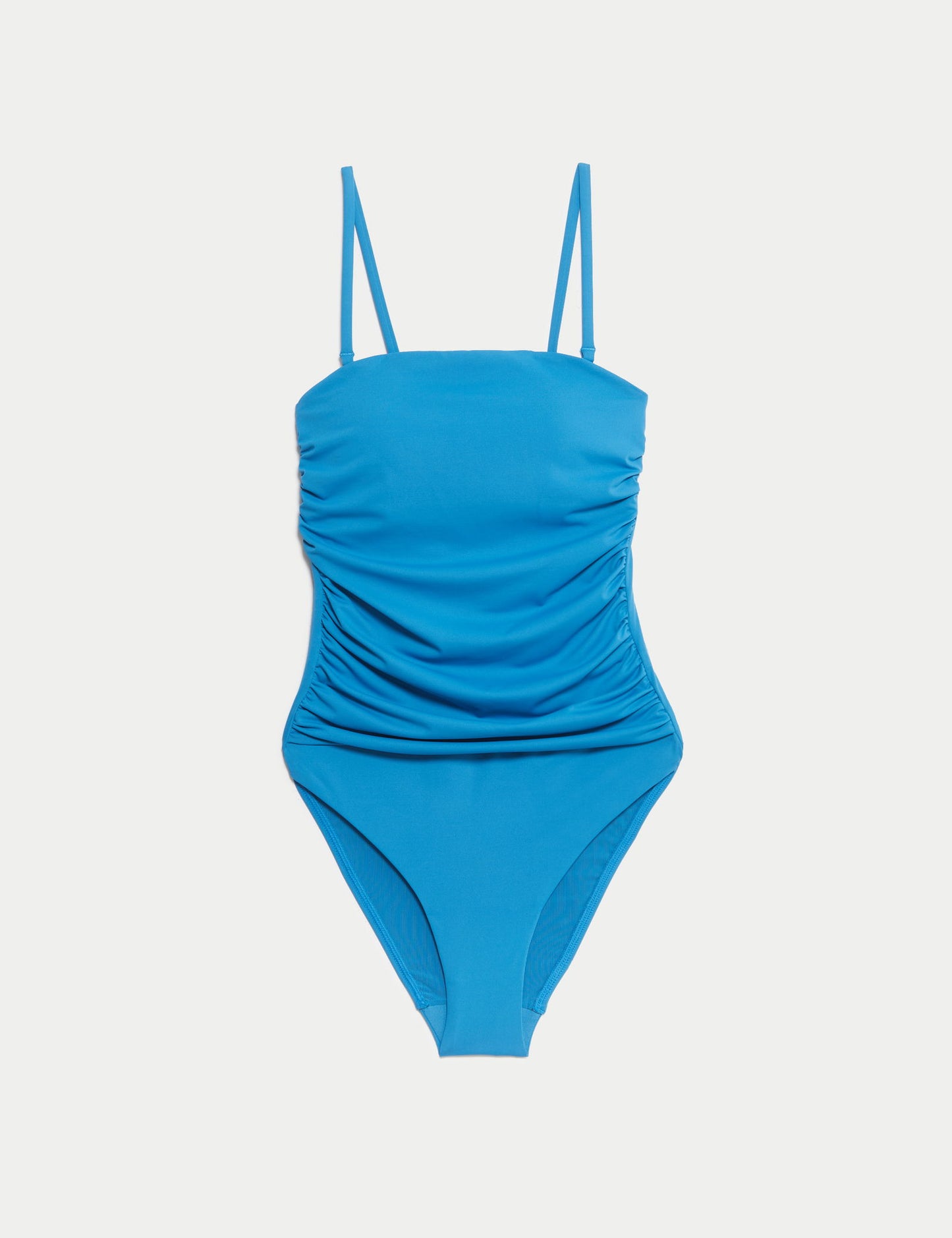 Tummy Control Dolgulu Büzgülü Bandeau Mayo