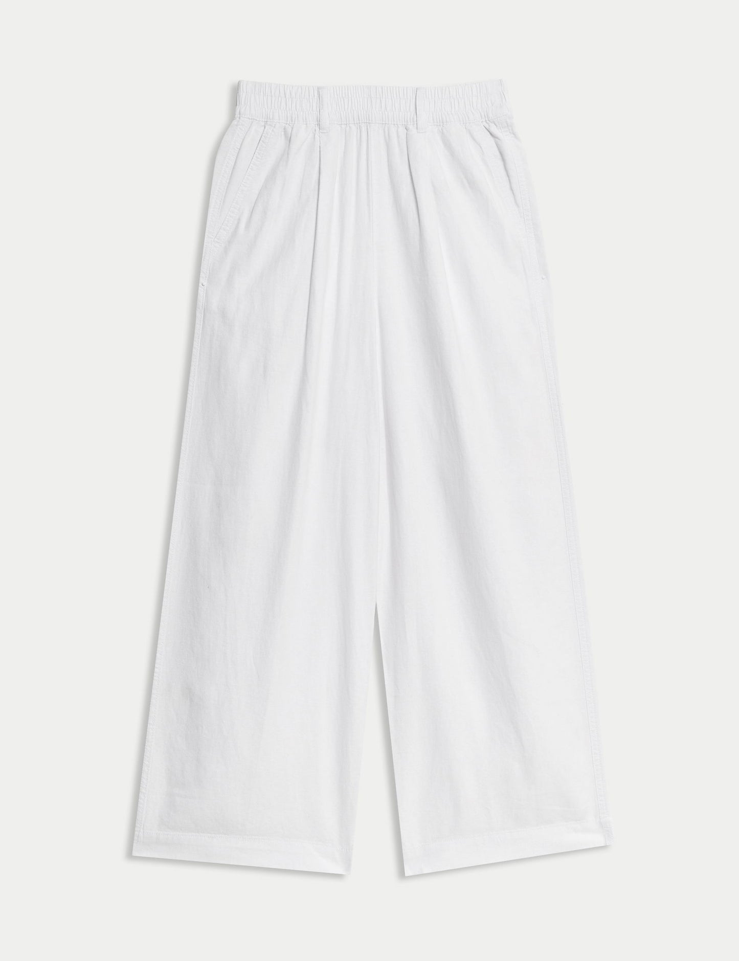 Keten Karışımlı Geniş Paça Pantolon