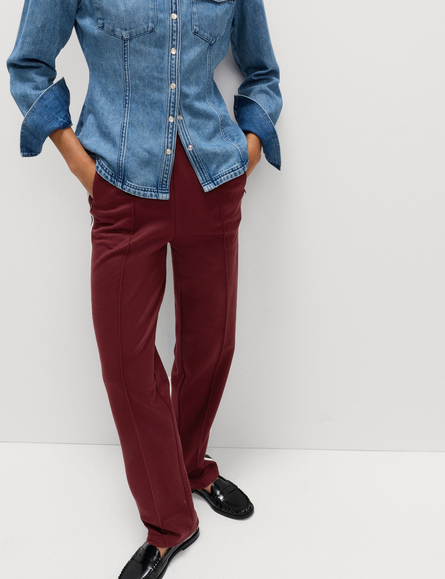 Pamuk Karışımlı Retro Yan Şeritli Jogger Pantolon