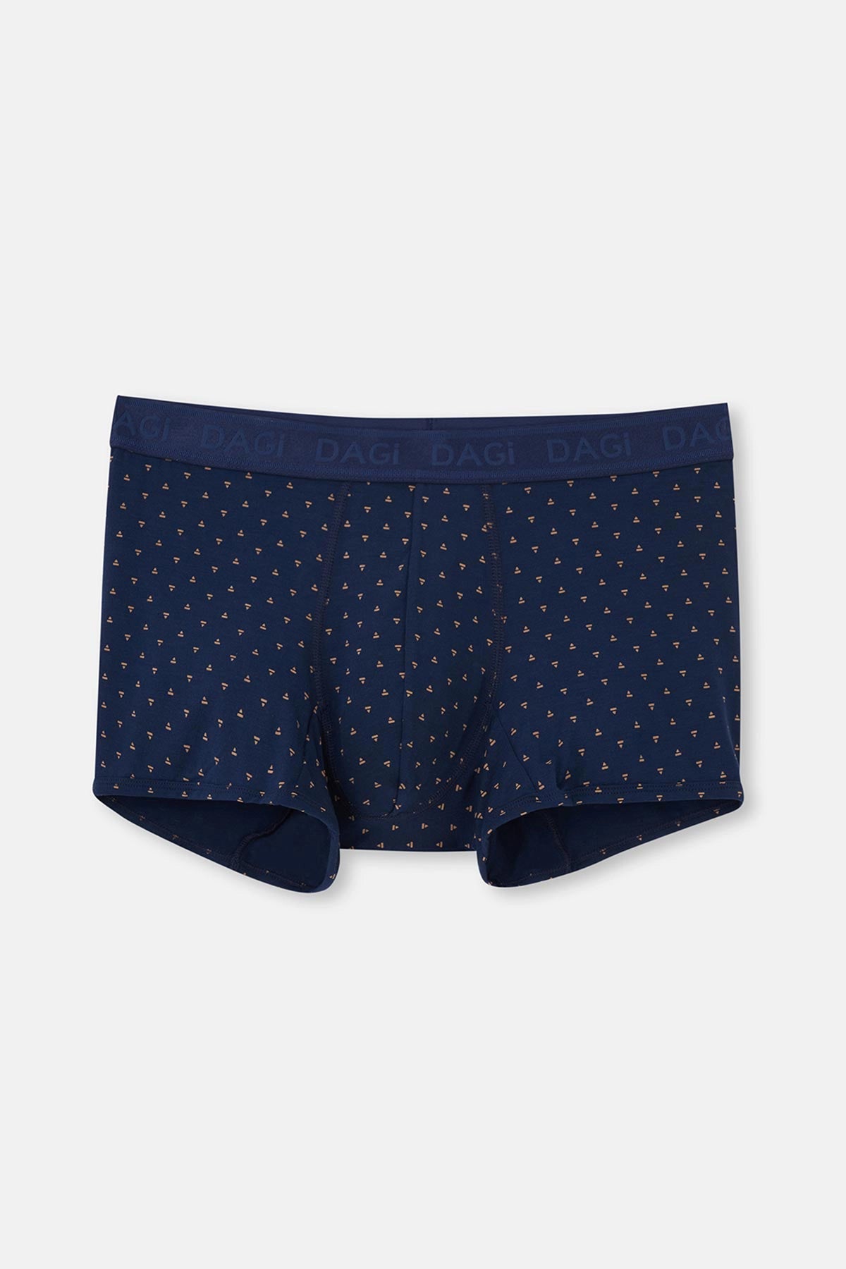 Açık Kahve-lacivert 3'lü Desenli Micro Modal Boxer