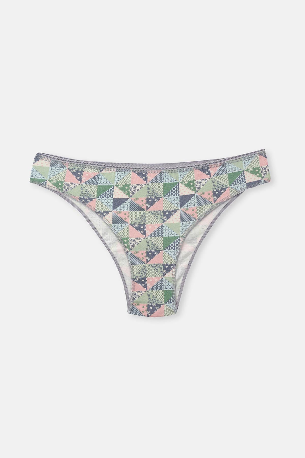 Gri-soft Pembe Soft Kadın 3'lü Desenli Brazilian Külot