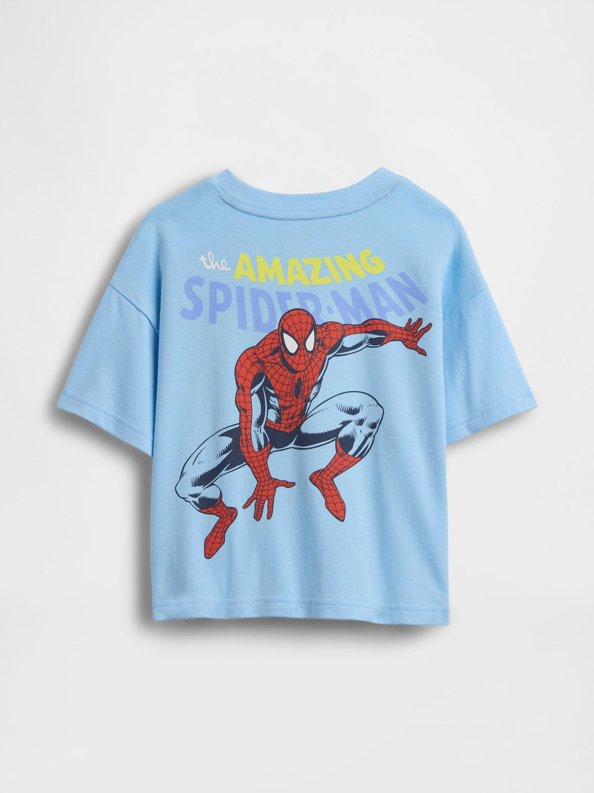 Açık Mavi Marvel Oversized Grafik Baskılı T-shirt