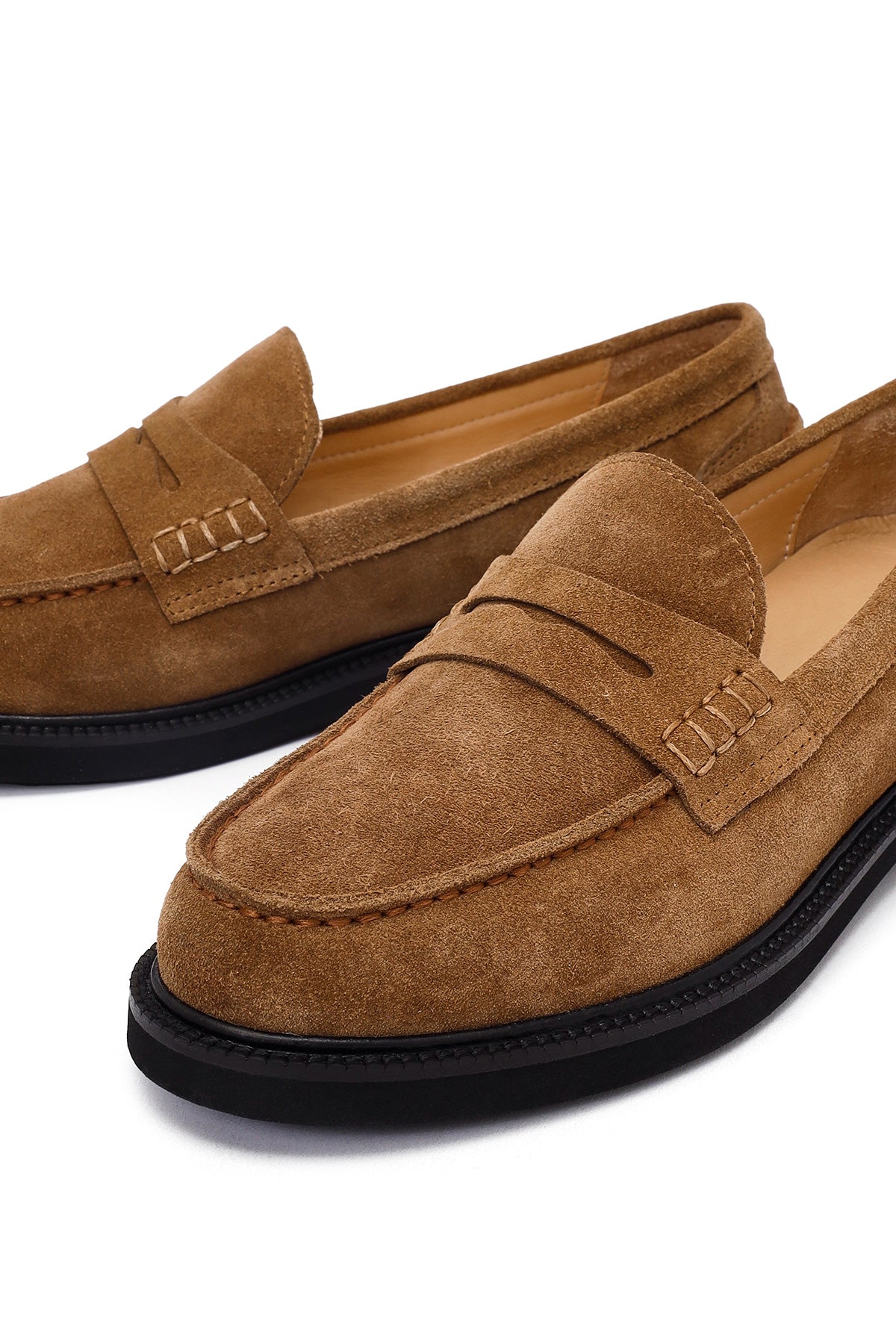 Kadın Vizon Süet Deri Maskülen Loafer