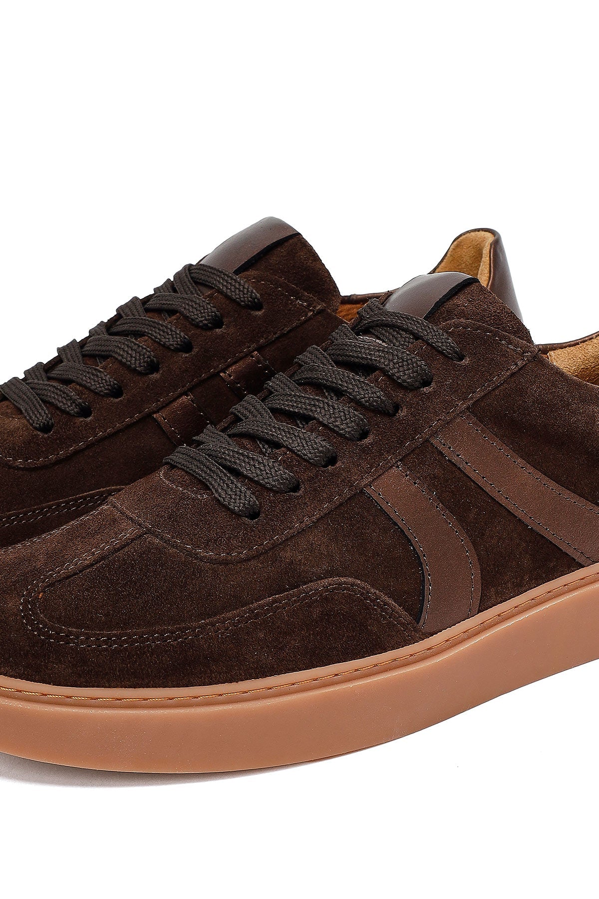 Kadın Kahverengi Bağcıklı Süet Deri Sneaker