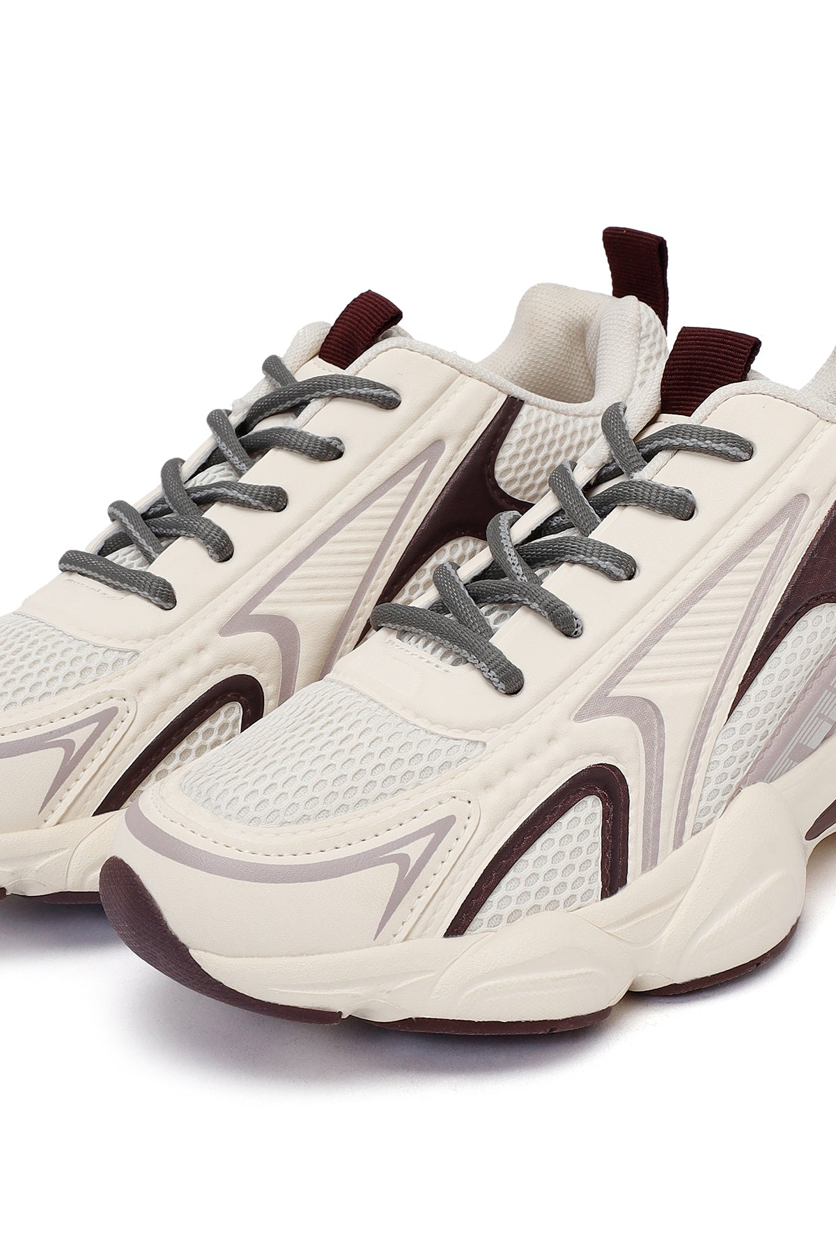 Kadın Bordo Bağcıklı Kalın Tabanlı Sneaker