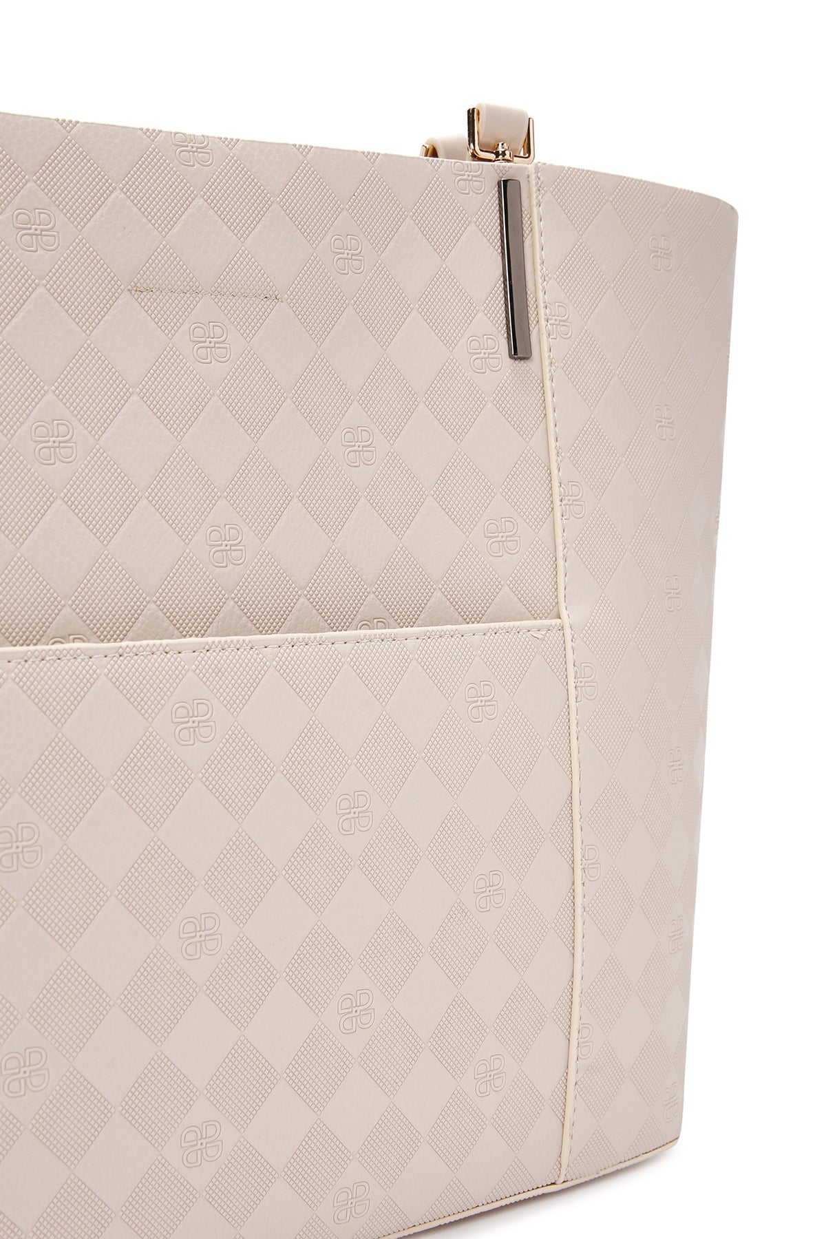 Kadın Krem Baskılı Omuz Çantası