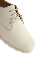 Kadın Bej Bağcıklı Deri Comfort Ayakkabı