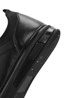 Erkek Siyah Bağcıklı Deri Sneaker