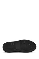 Erkek Siyah Bağcıklı Deri Sneaker