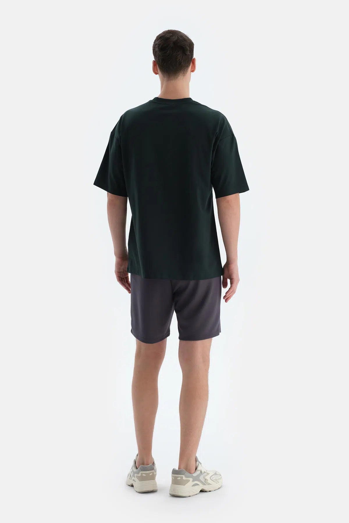 Koyu Yeşil Erkek Slogan Baskılı Tişört