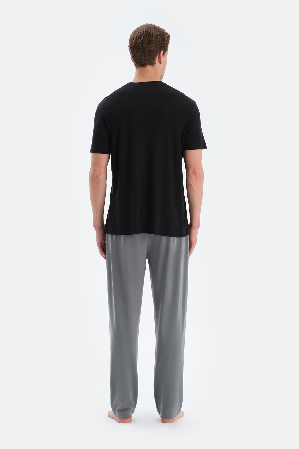 Antrasıt Patlet Detaylı Düz Paça Pantolon