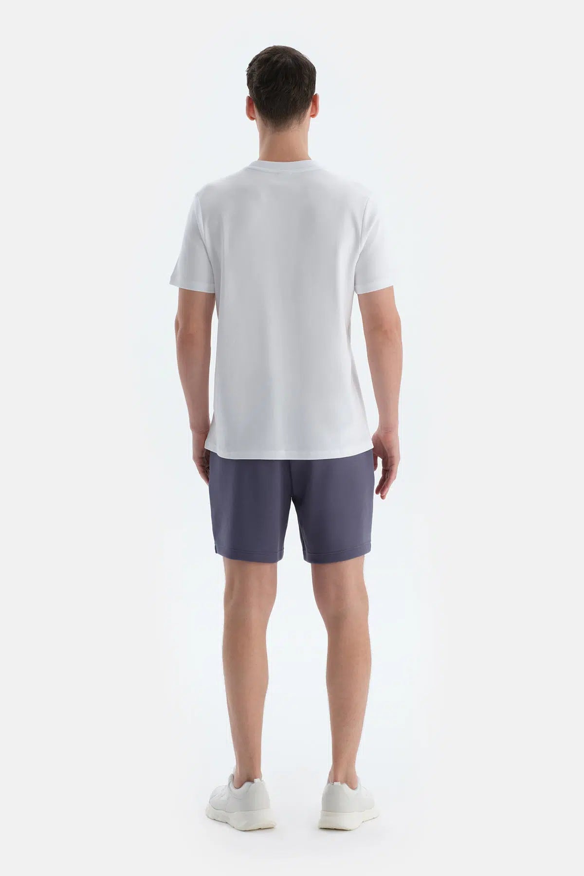 Indigo Nervür Detaylı Cepli Ve Kordonlu Şort