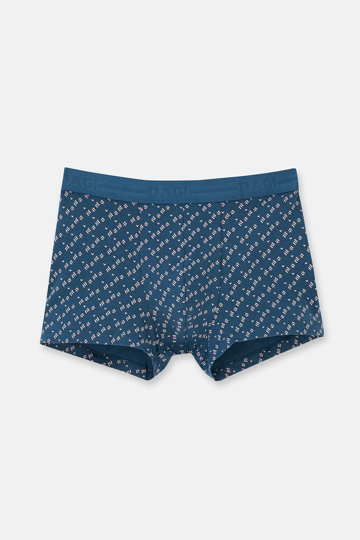 Koyu Mavi 5210 2'li Desenli Pamuk Boxer