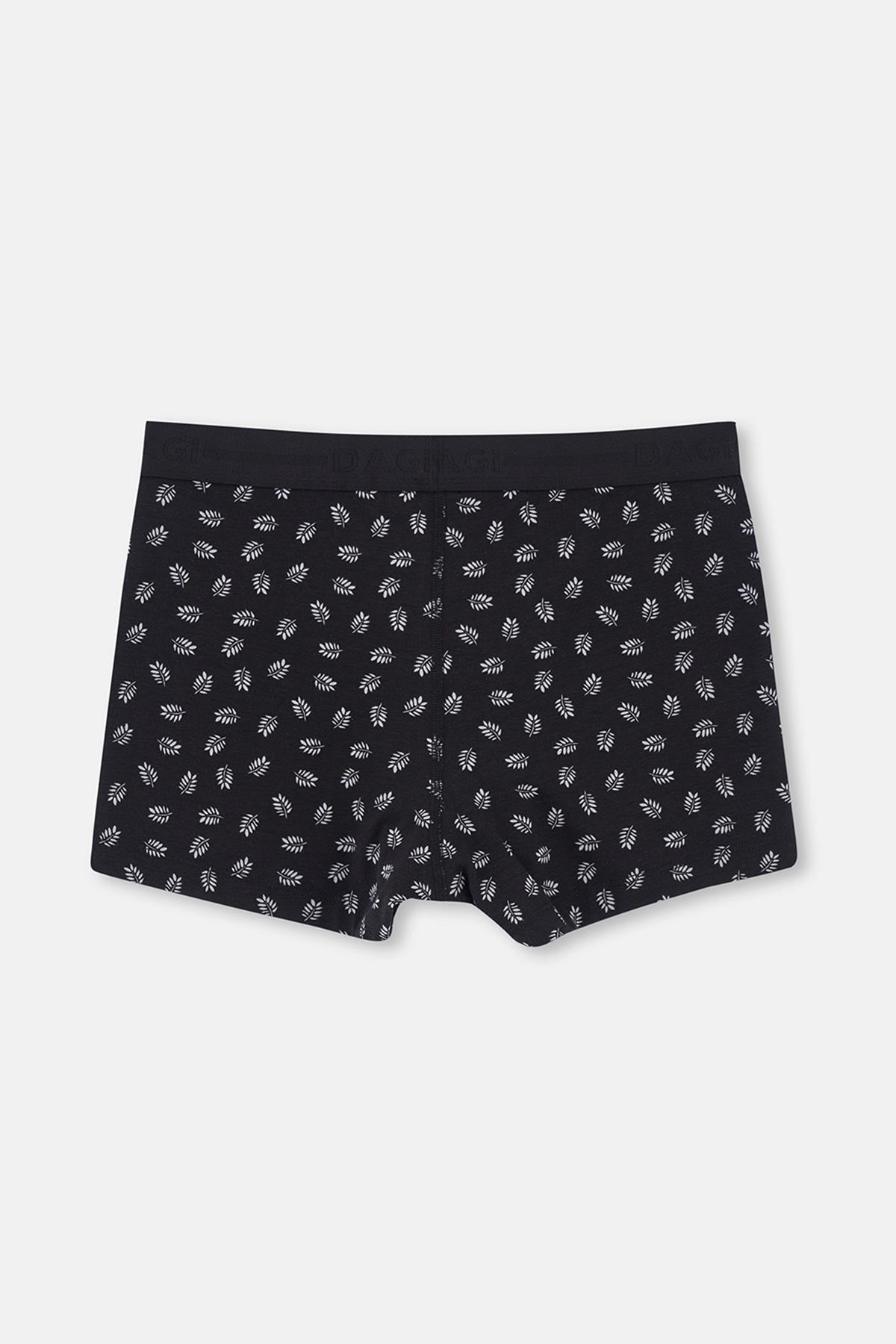 Siyah 5210 Desenli Pamuk Boxer