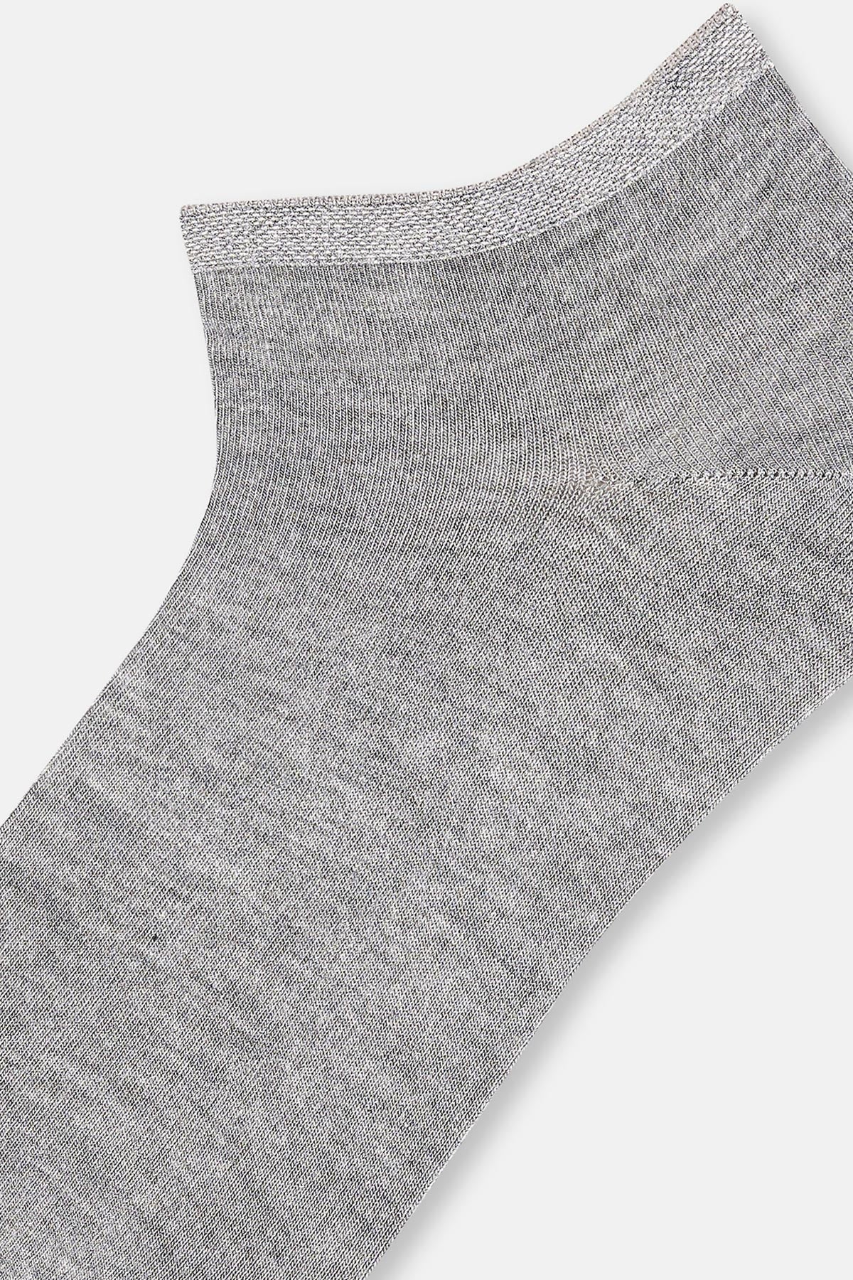 Beyaz-gri Melanj Erkek 2'li Bambu Çorap