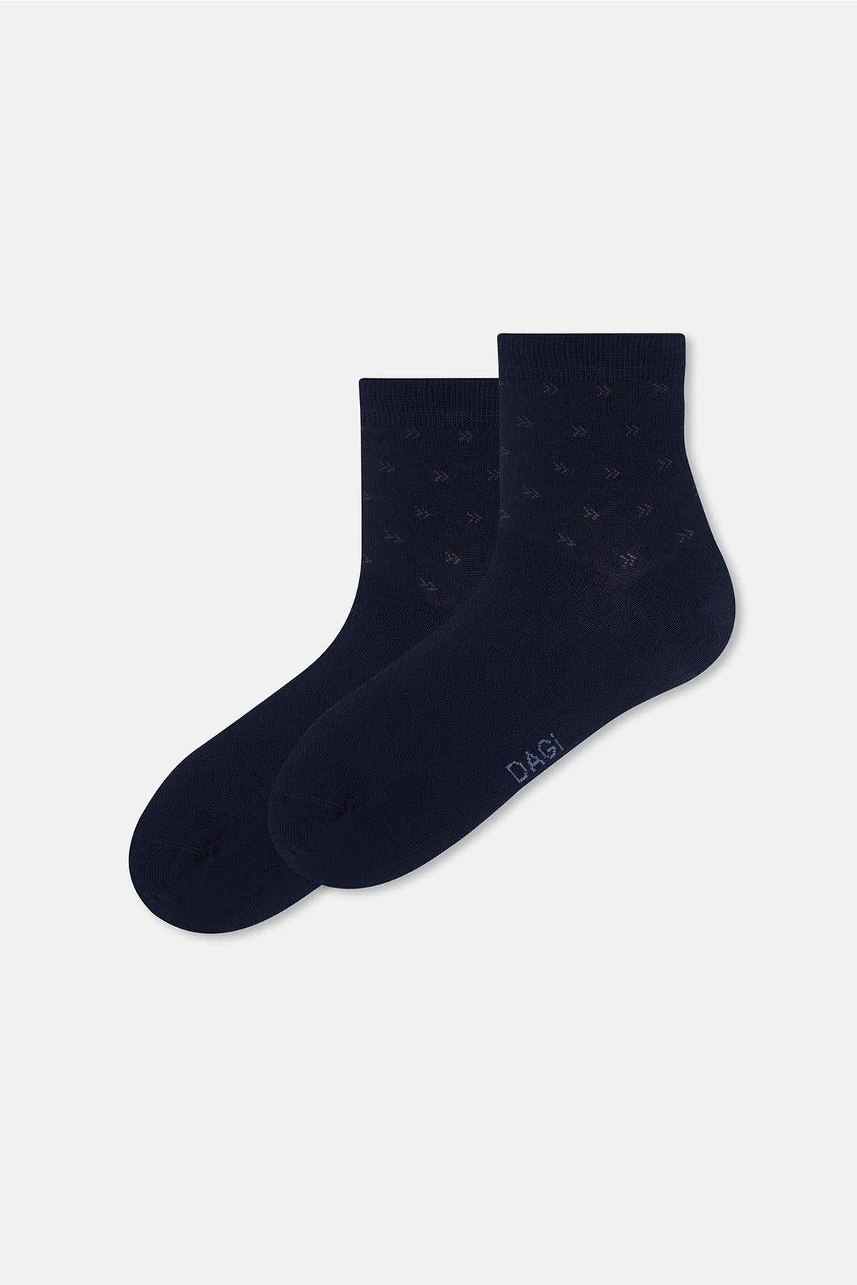 Lacivert Erkek 2'li Üçgen Desenli Bambu Çorap