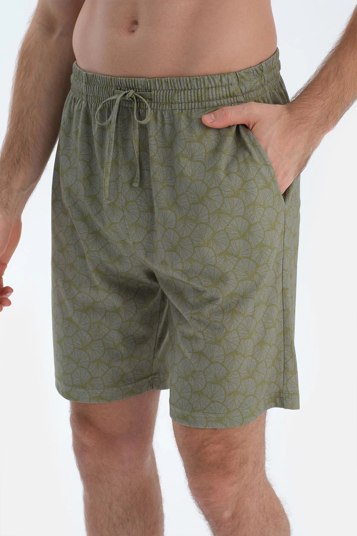 Ekru Kısa Kollu Tişört Şort Pijama Takımı