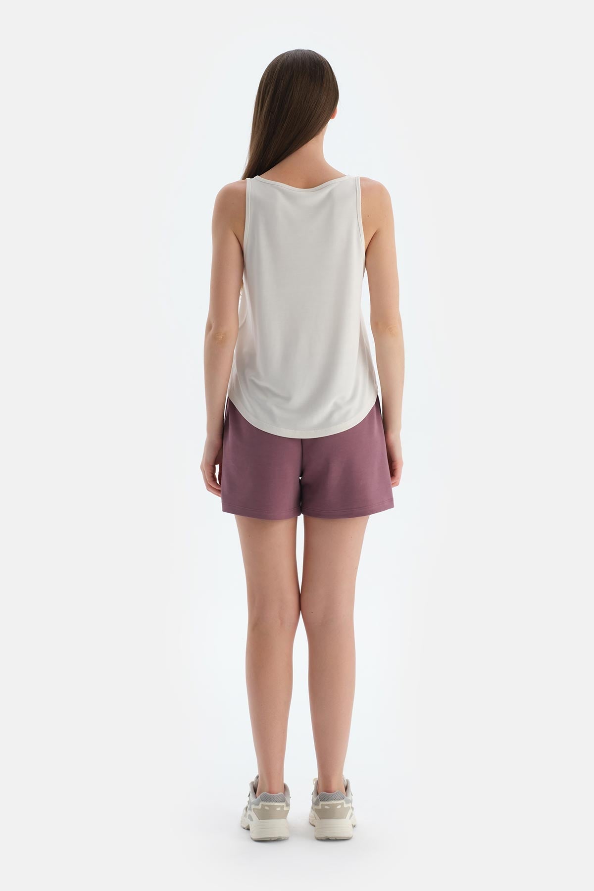 Mürdüm Kadın Modal Karışımlı Yan Şerit Detaylı Şort