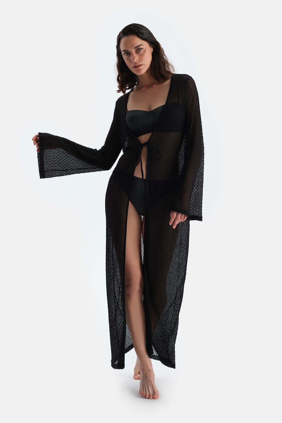 Siyah Uzun Kimono