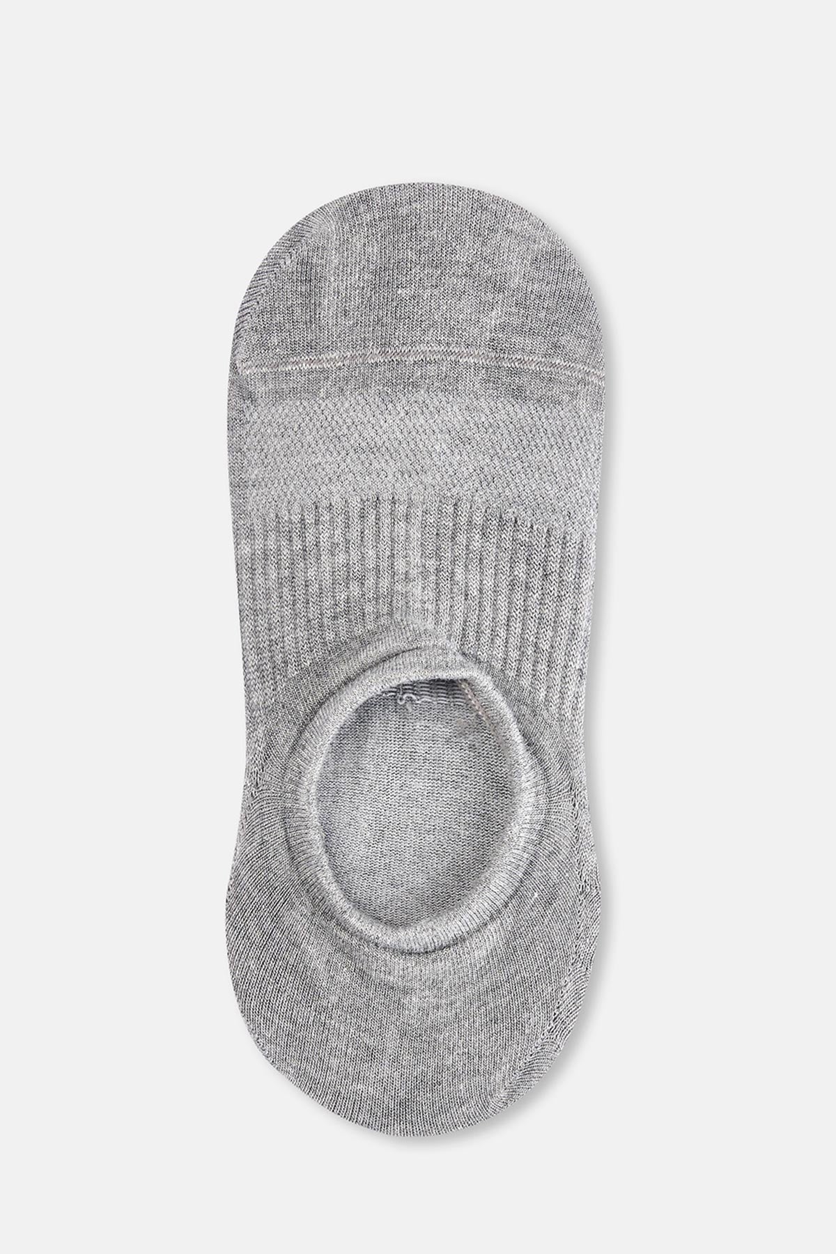 Gri Melanj Kadın Kaymaz N Görünmez Çorap