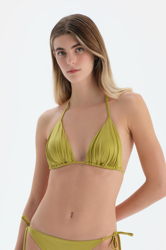 Fıstık Yeşili Üçgen Küçük Bikini Üst