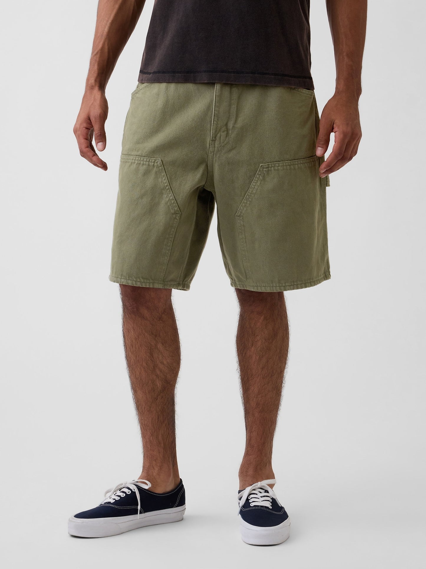 Haki 9 Loose Denim Carpenter Şort