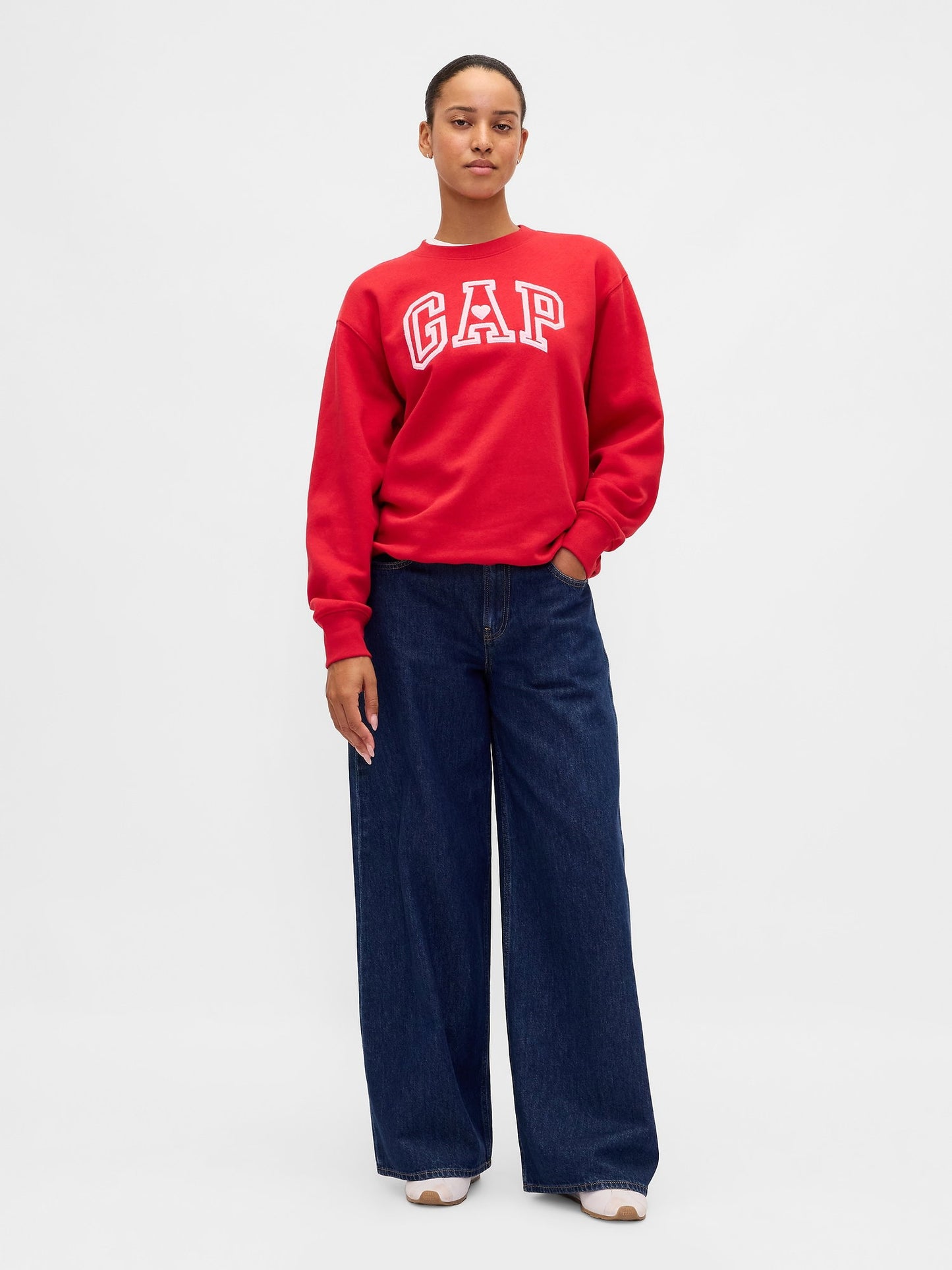 Kırmızı Vintagesoft Gap Logo Tunik Sweatshirt