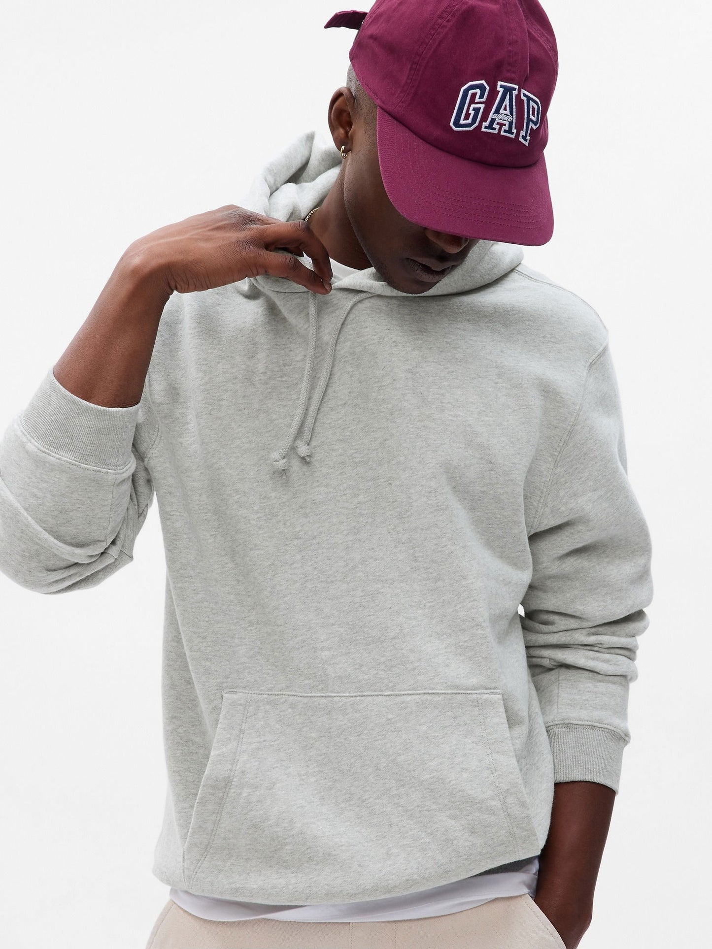 Gri Vintage Soft Kapüşonlu Sweatshirt