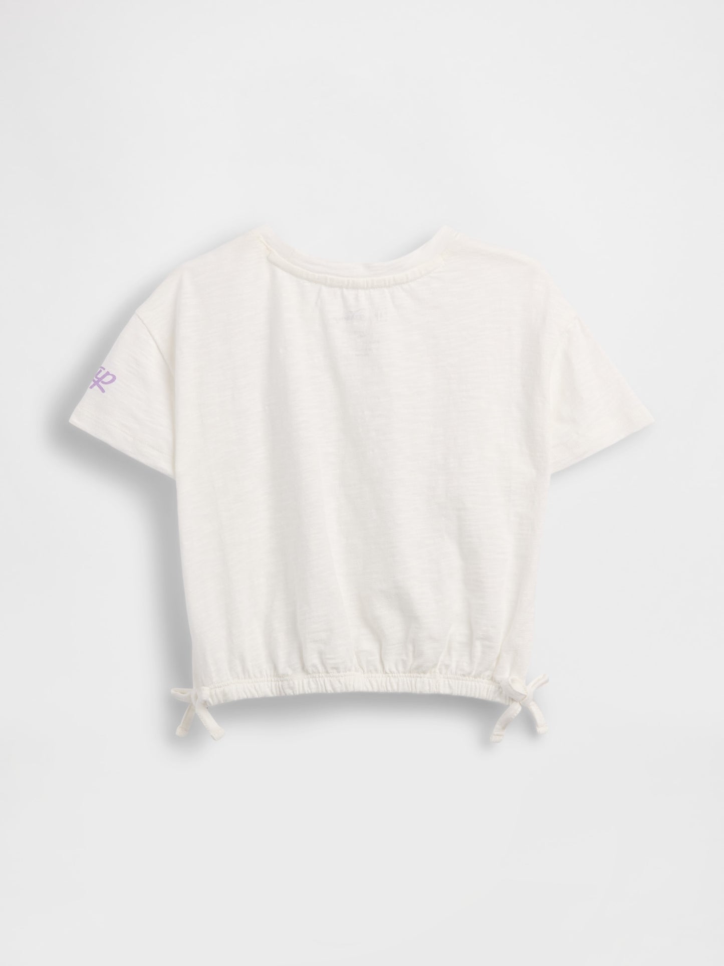 Beyaz Organik Pamuk Bow Grafik Baskılı T-shirt