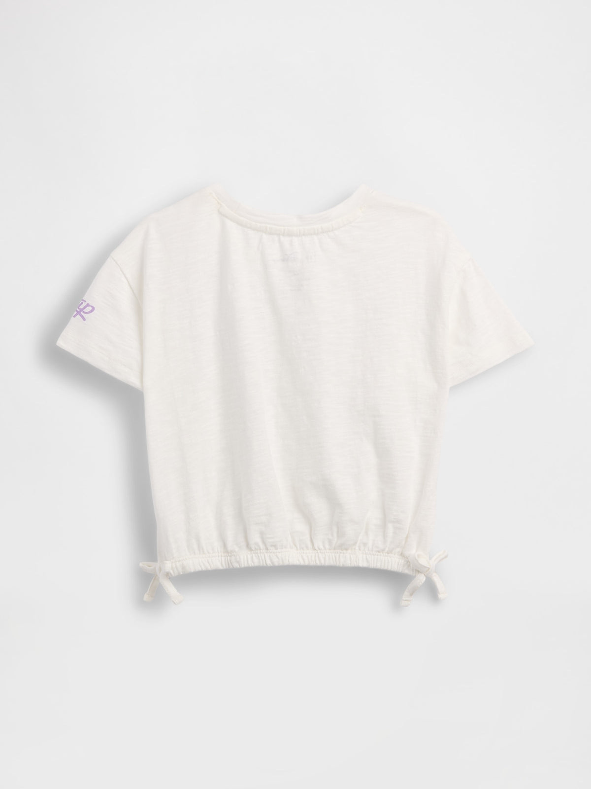 Beyaz Organik Pamuk Bow Grafik Baskılı T-shirt