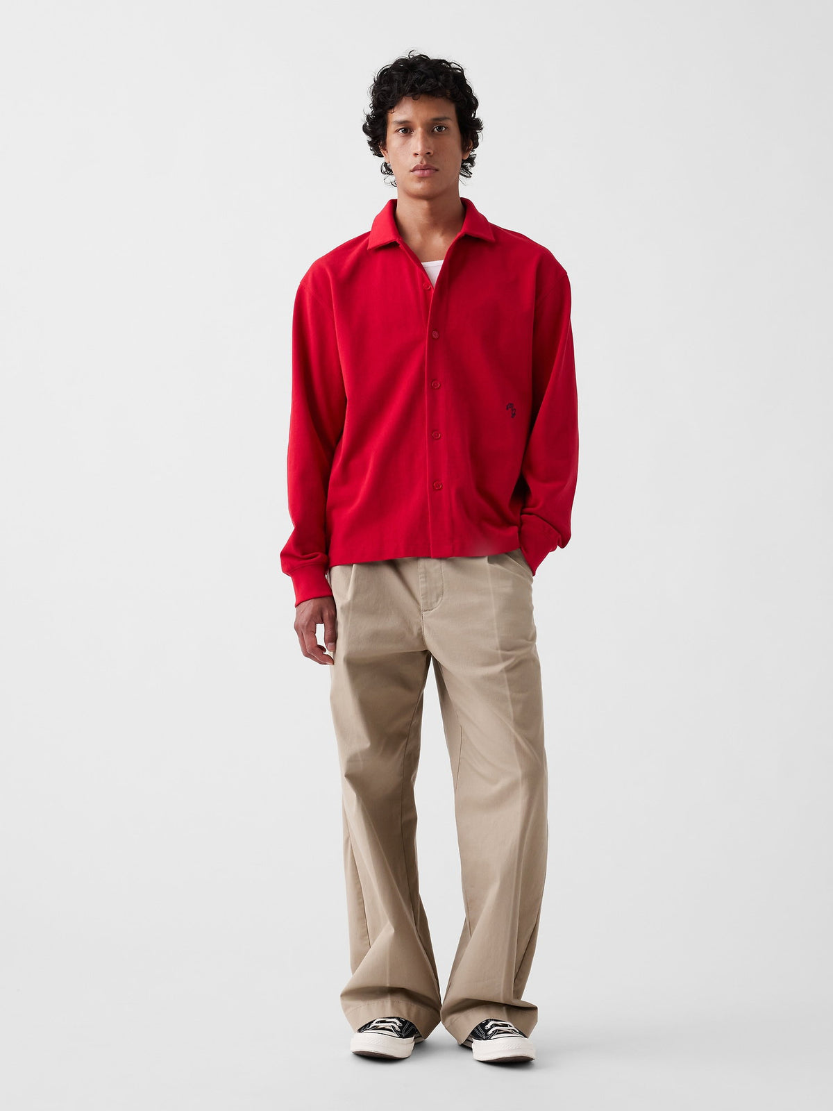 Kırmızı Gap × Malbon Pique Polo Over Gömlek
