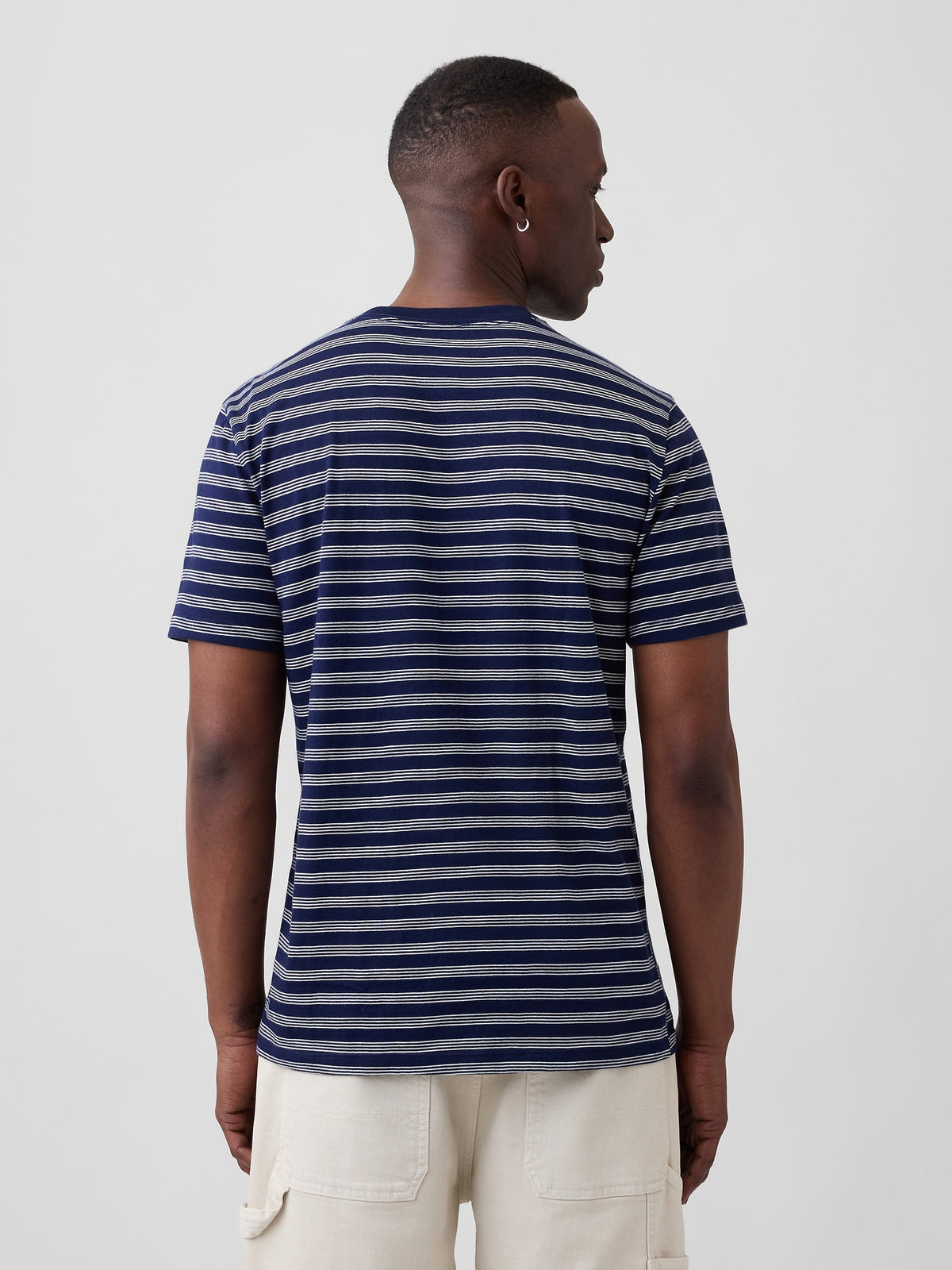 Lacivert Relaxed Bisiklet Yaka T-shirt