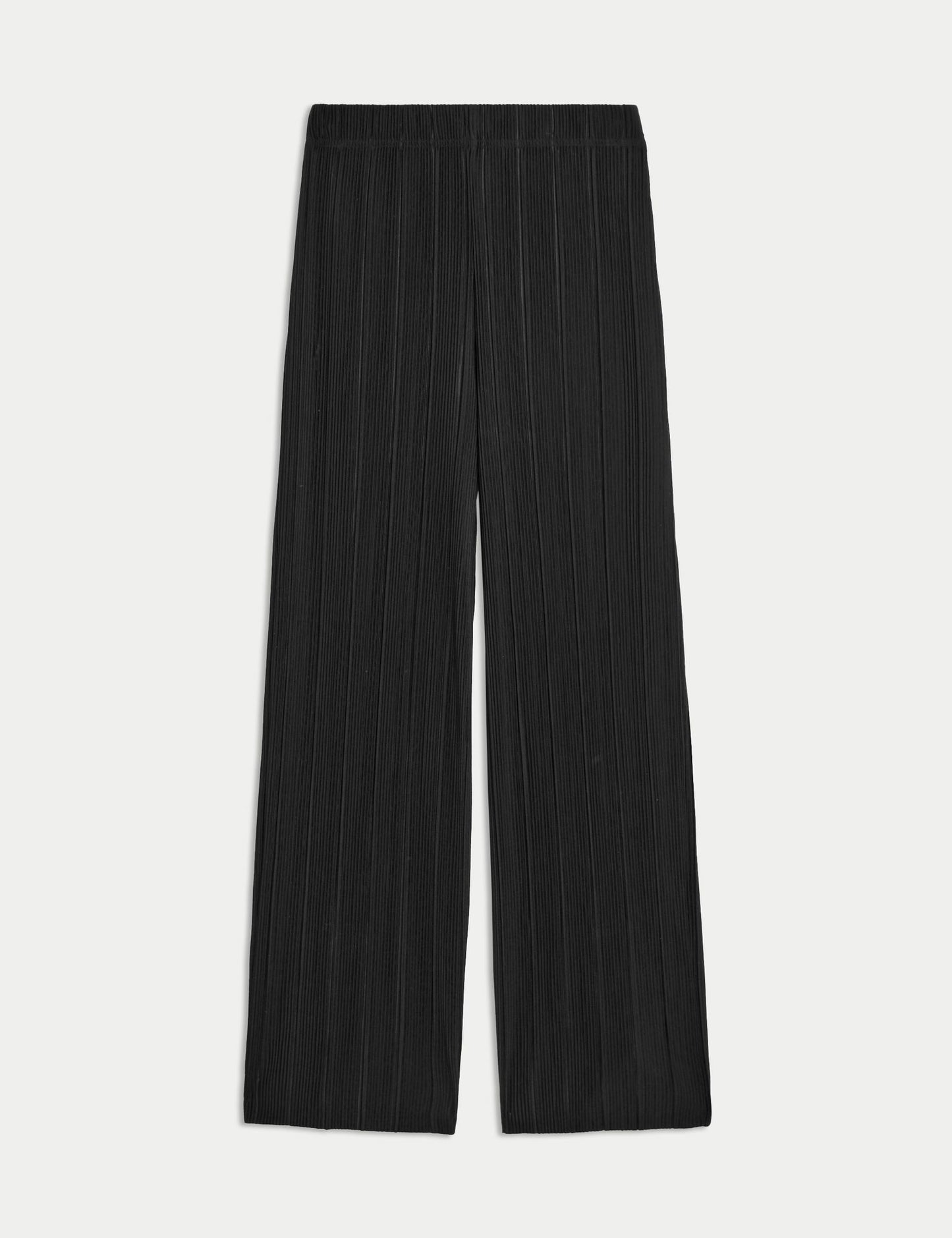 Jersey Pilise Detaylı Wide Leg Pantolon