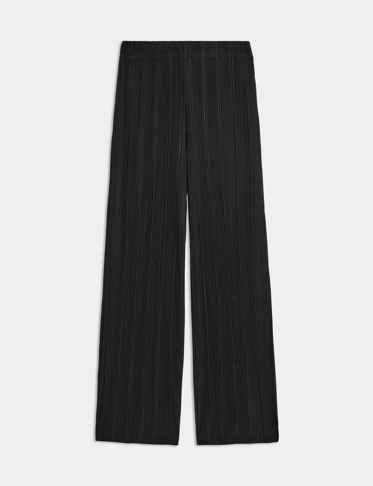 Jersey Pilise Detaylı Wide Leg Pantolon
