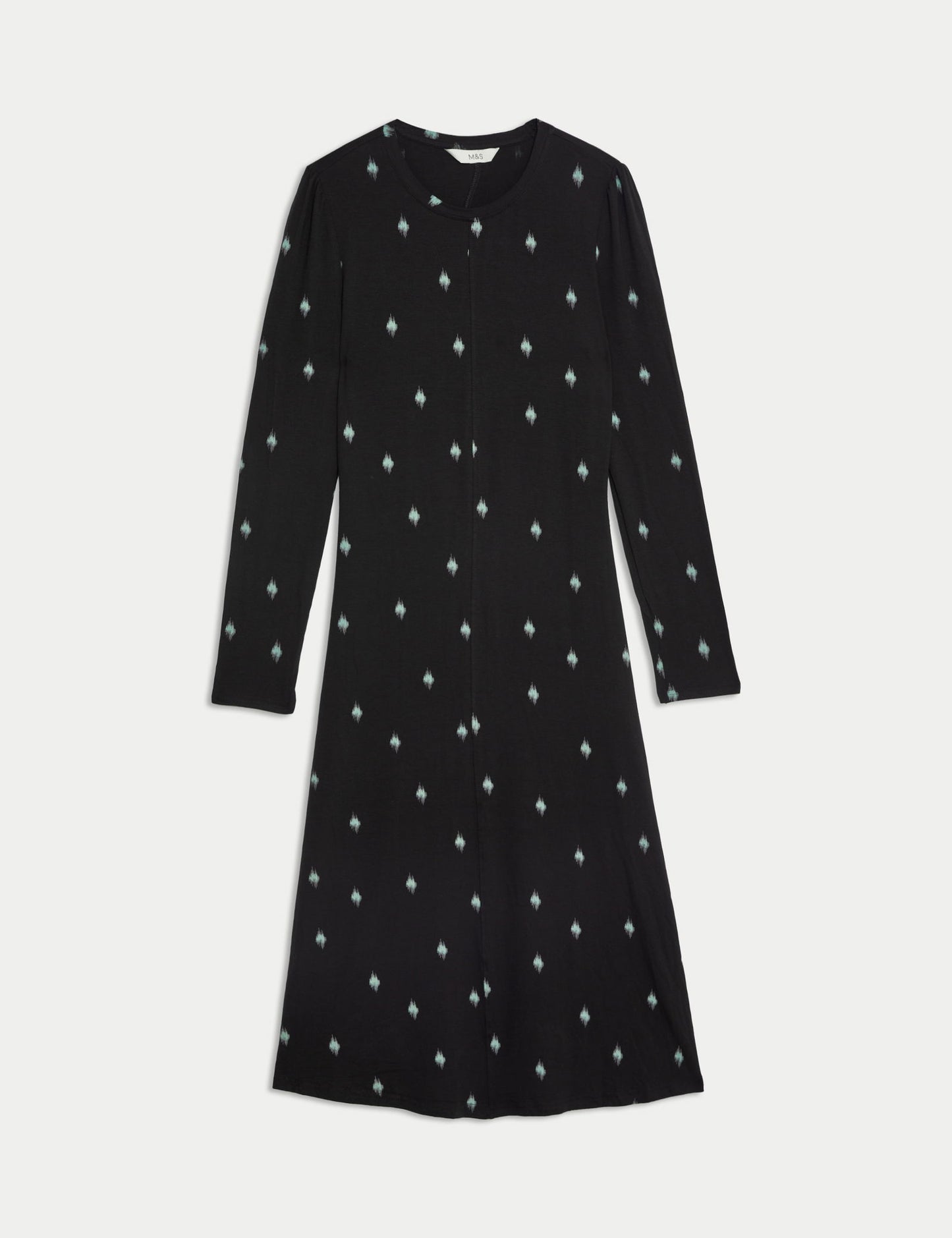 Jersey Desenli Midi Elbise
