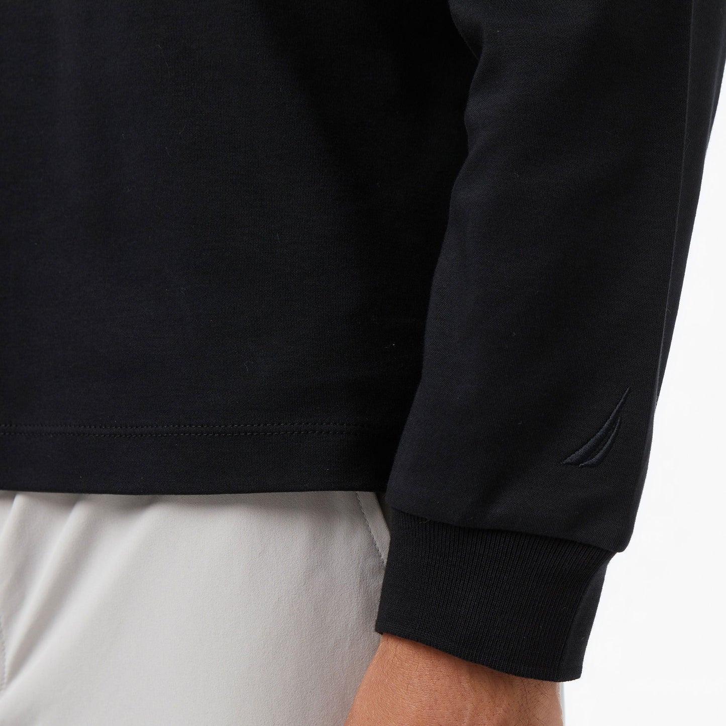 Nautica Erkek Siyah Classic Fit Uzun Kollu Polo Yaka T-shirt