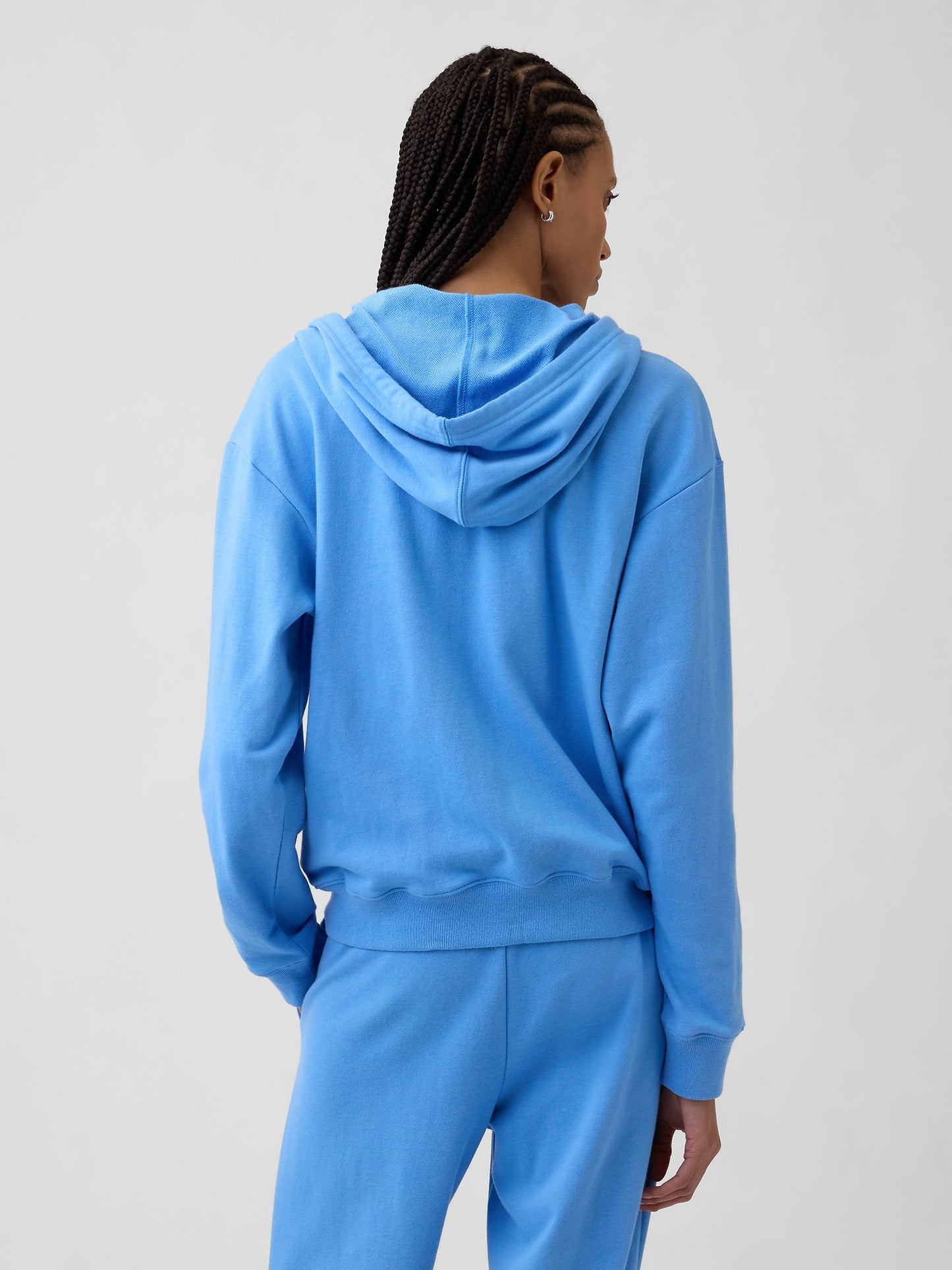 Açık Mavi Gap Logo Fermuarlı Fransız Havlu Kumaş Sweatshirt