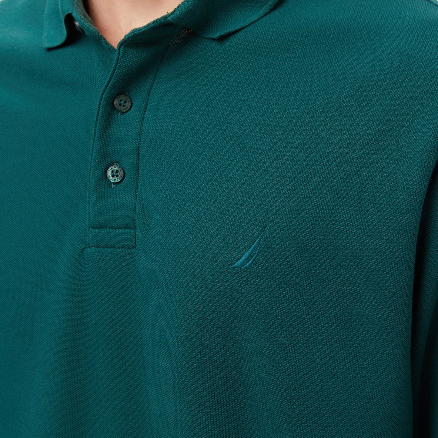 Nautica Erkek Yeşil Classic Fit Uzun Kollu Polo Yaka T-shirt