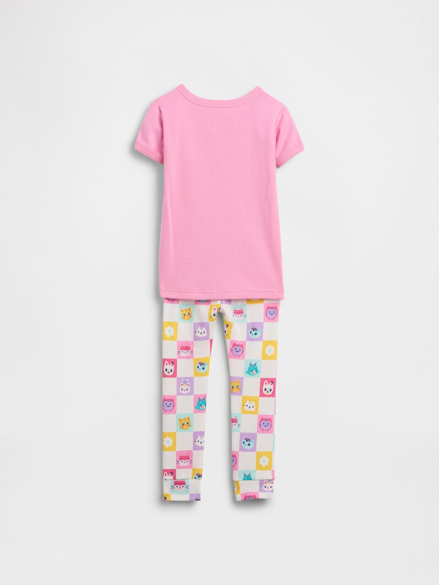 Pembe Organik Brushed Pamuk Gabby's Dollhouse Pijama Takımı