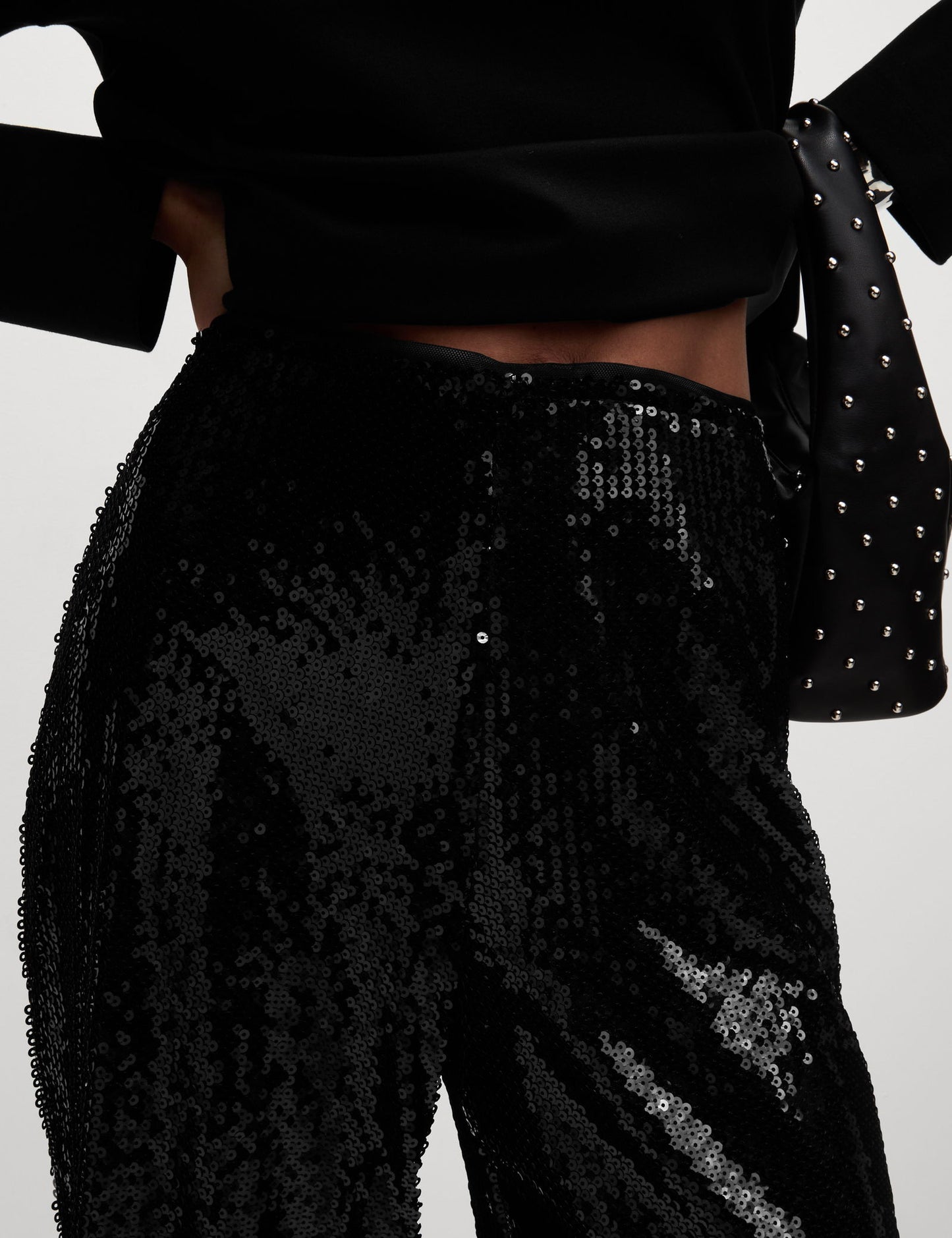 Payetli Wide Leg Pantolon