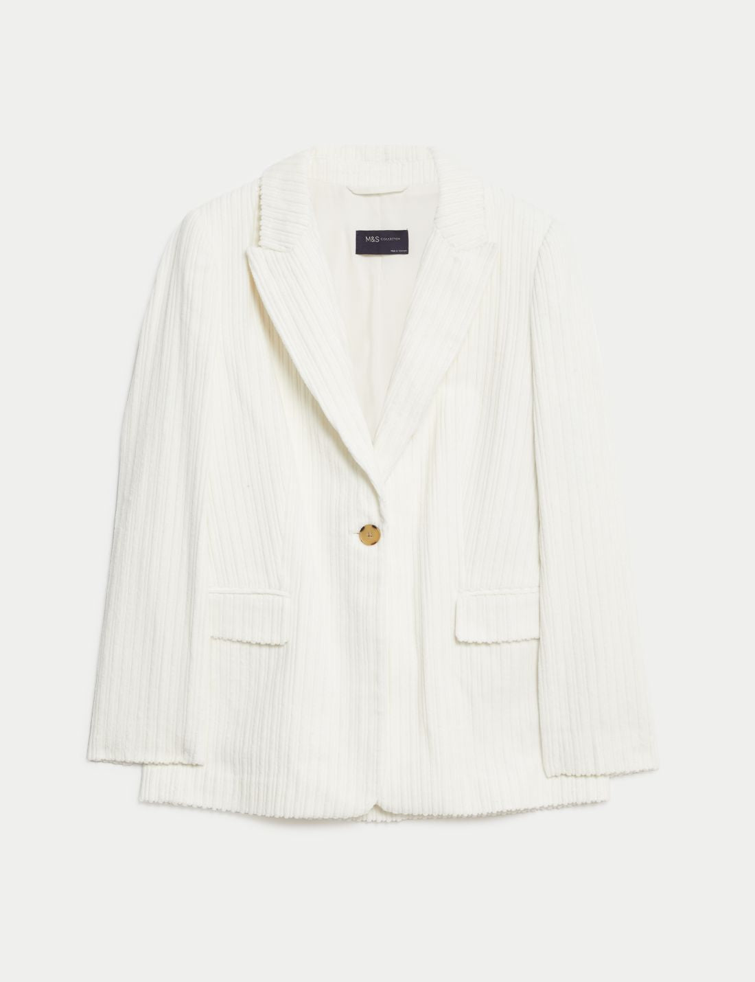 Saf Pamuklu Relaxed Fit Kadife Blazer Ceket