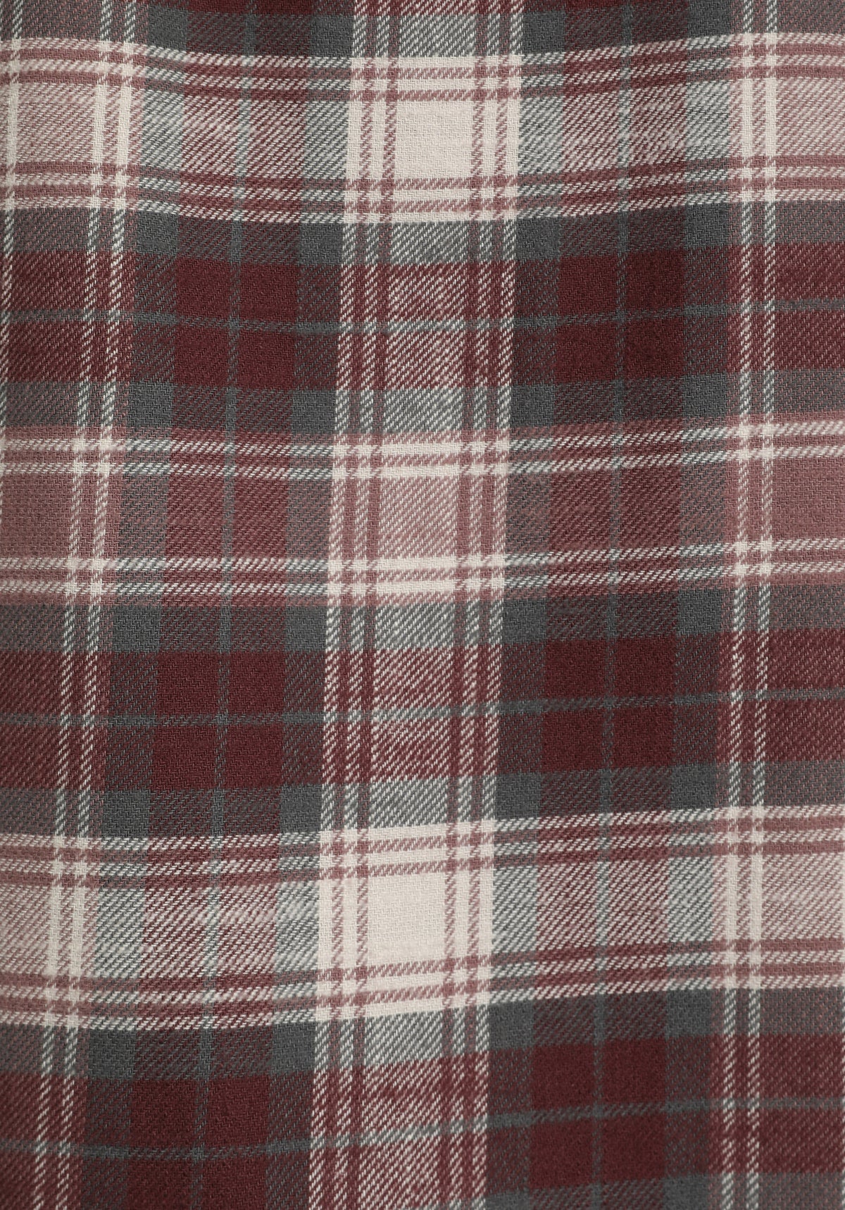 Regular Fit Shirt Neck Ekoseli Erkek Bordo Uzun Kol Gömlek