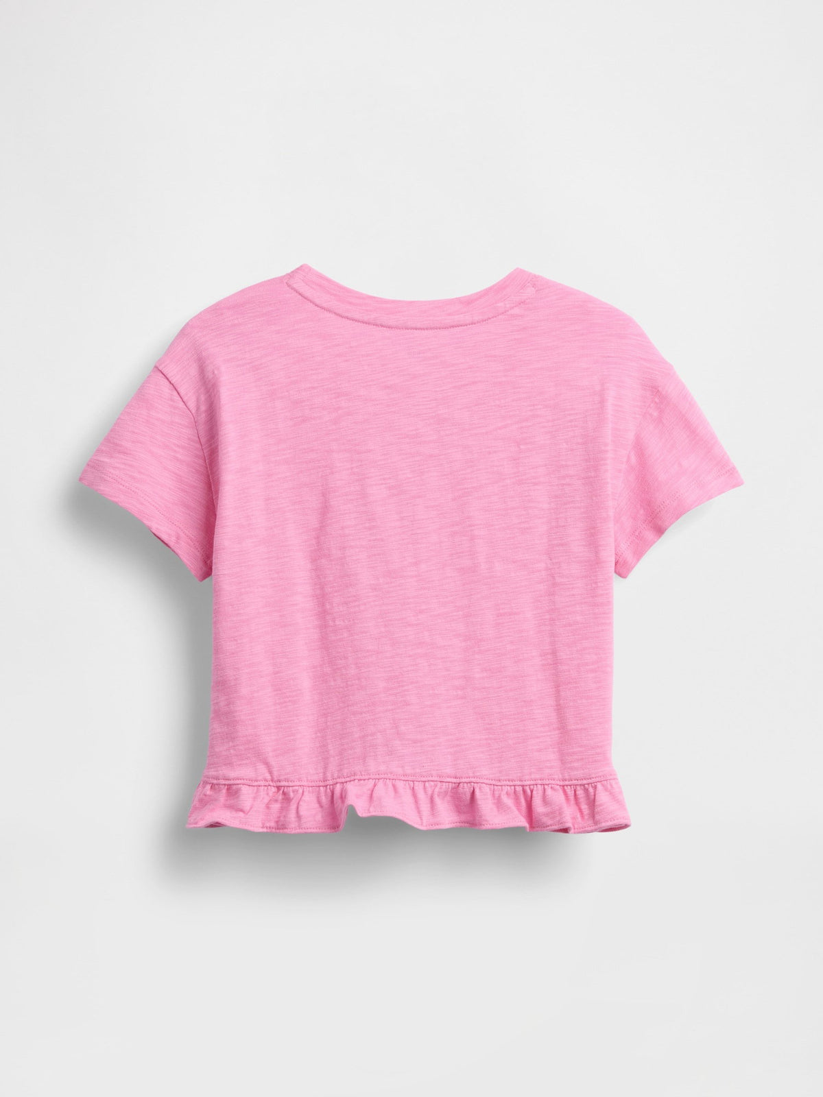 Pembe Fırfır Etekli Logo T-shirt