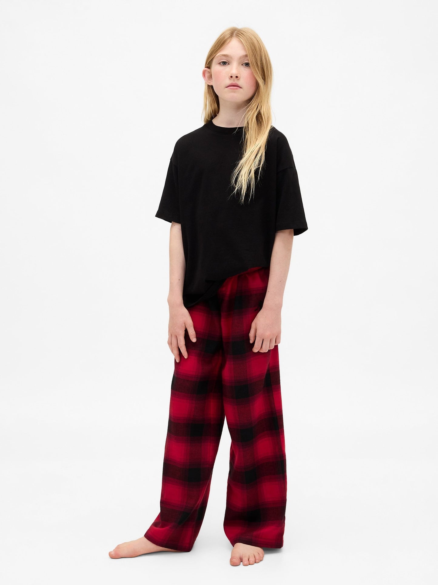 Koyu Kırmızı Stranger Things Recycled Flannel Pijama Altı