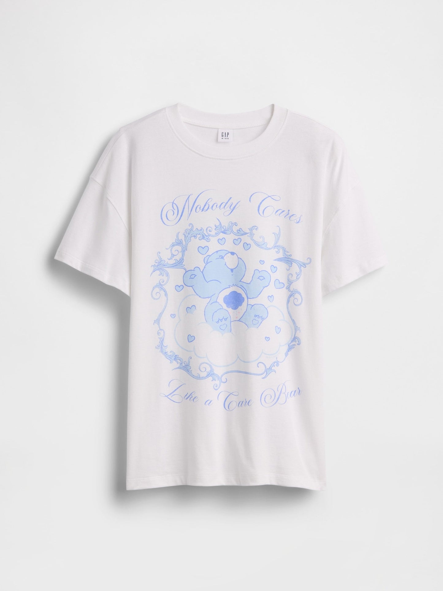 Beyaz Care Bears Grafik Baskılı Tunik T-shirt
