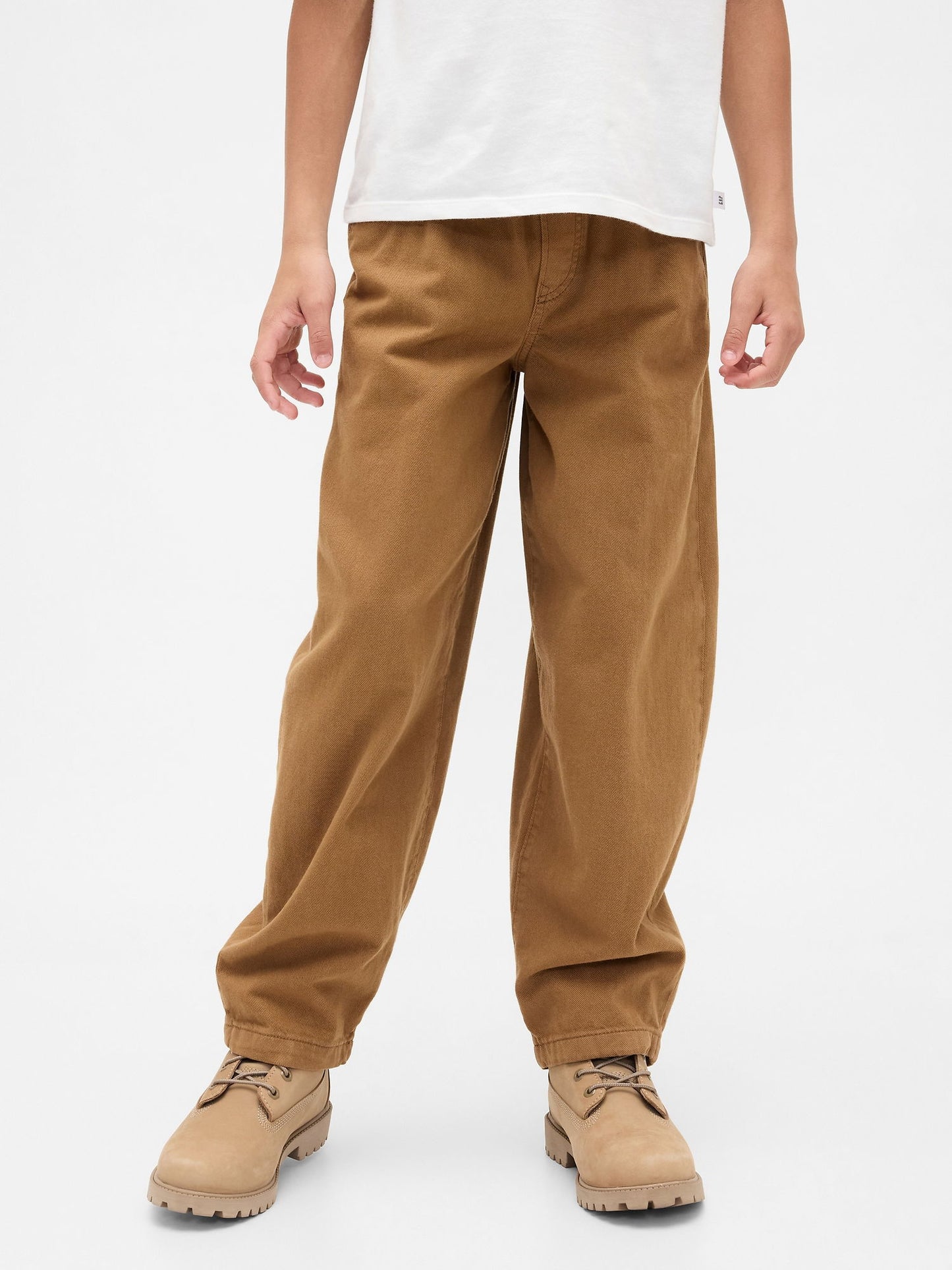 Açık Kahverengi Baggy Barrel Jean Pantolon