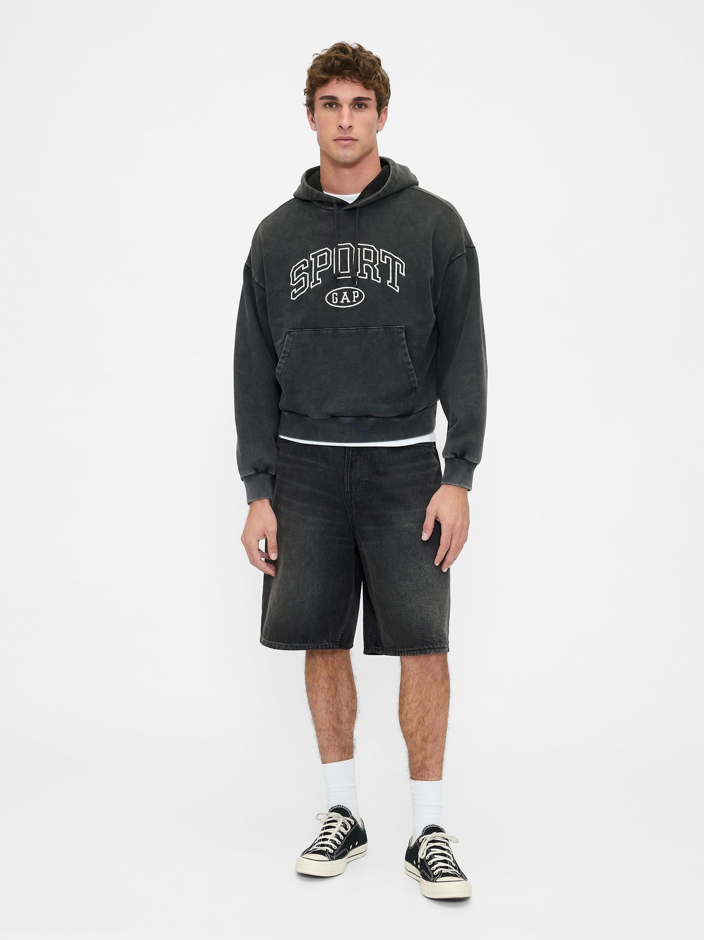 Siyah Heavyweight Oversized Gap Logo Sweatshirt