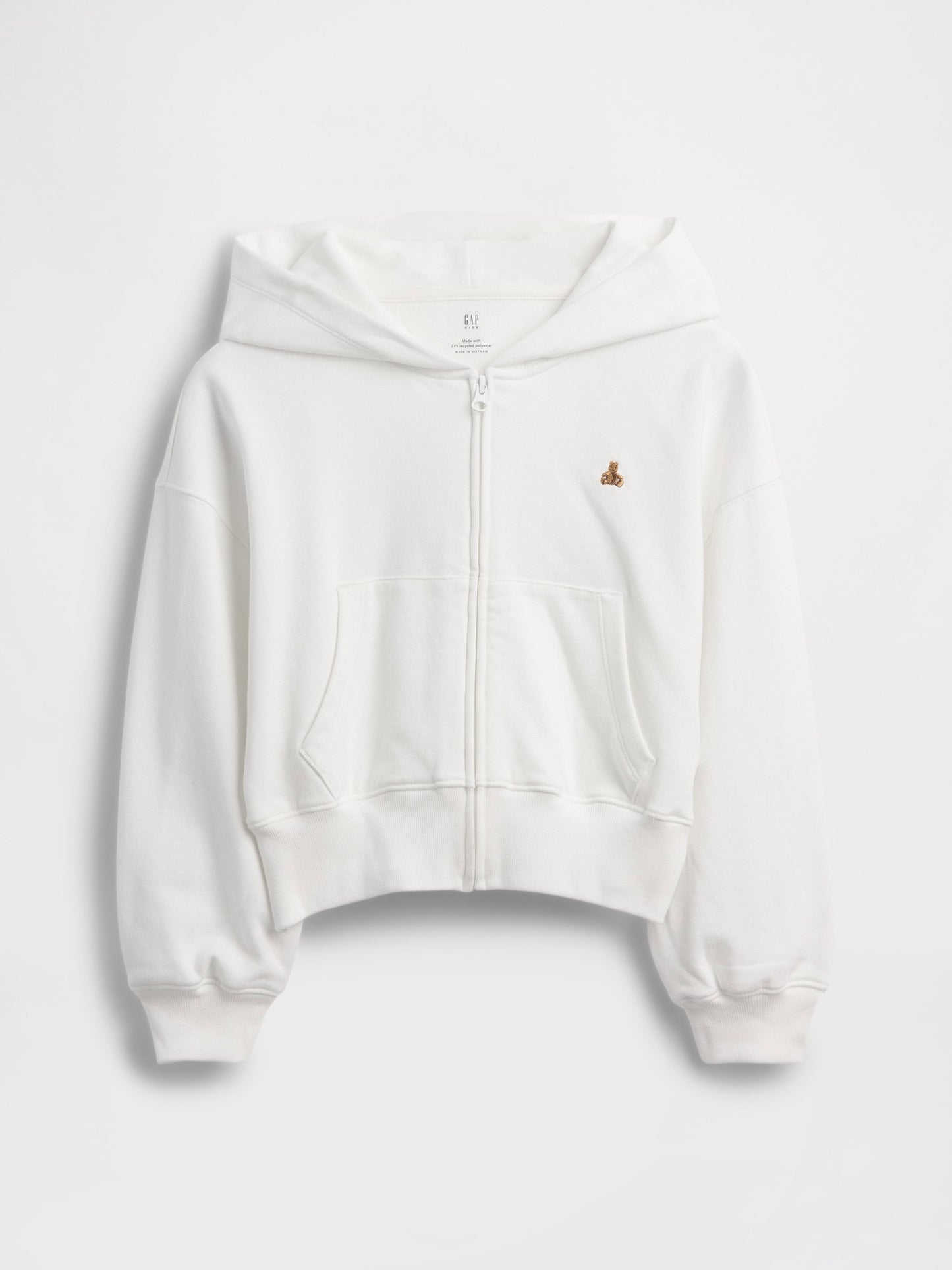 Beyaz Vintagesoft Terry Wedge Fermuarlı Sweatshirt